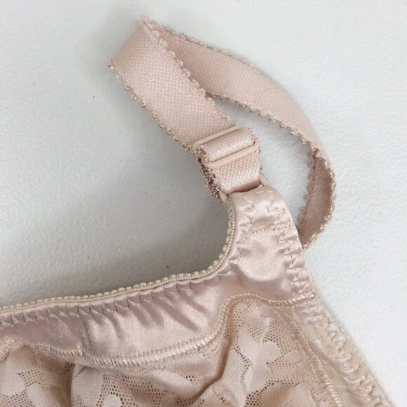 Bali Women's Wire-Free Bra Double Support 42C Beige Full Coverage Wireless 3372 - Picture 8 of 14